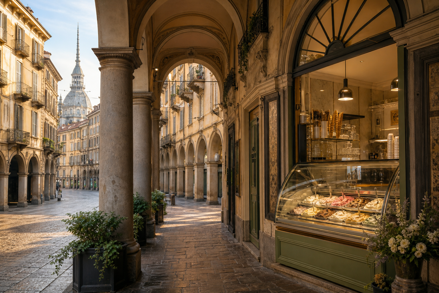 Turin portico street
